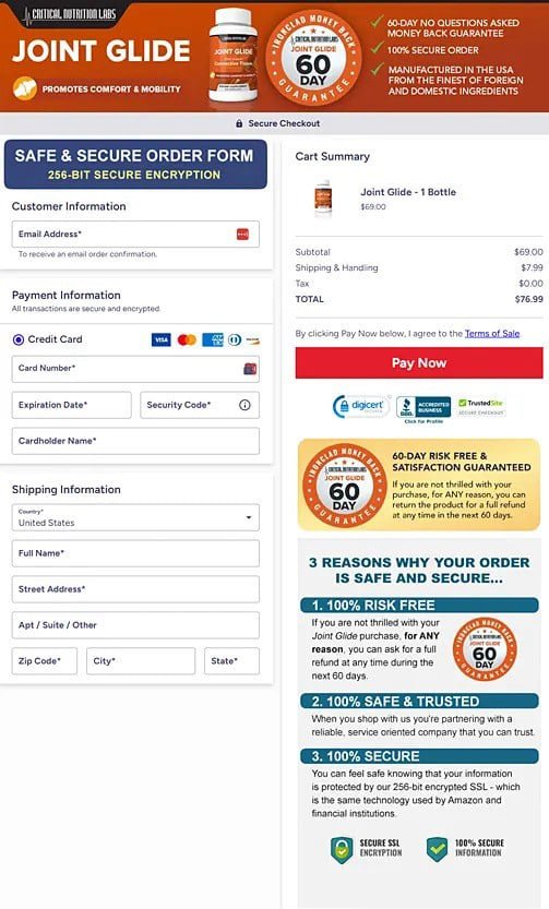 Joint Glide Checkout